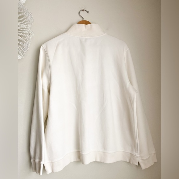 Tommy Hilfiger Logo White Pullover Crew Neck Sweatshirt Popover Zip Preppy XXL - Picture 6 of 9